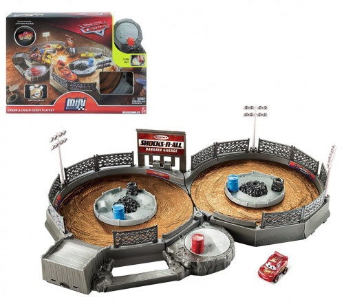  Disney Pixar Cars Mini Racers Crank and Crash Derby Playset 