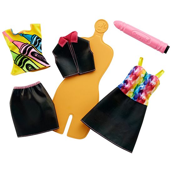  Barbie Crayola Rainbow Design Fashion Set 