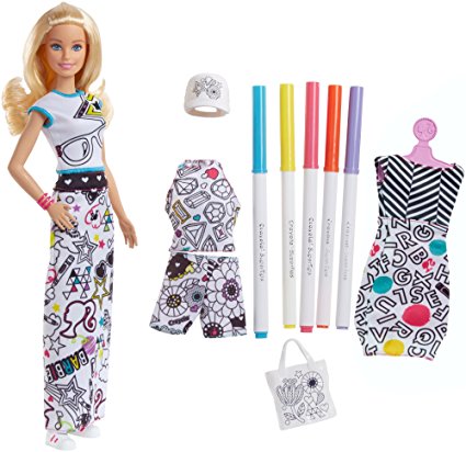  Barbie Crayola Color-In Fashion Doll and Fashions 