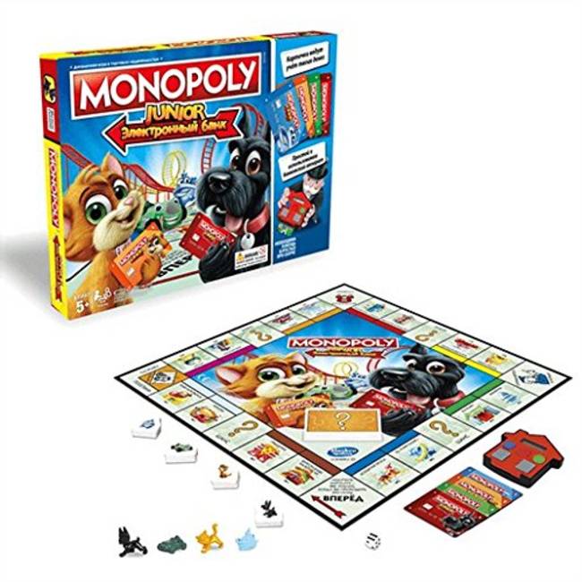  Hasbro Gaming Monopoly Junior Electronic Banking Game 